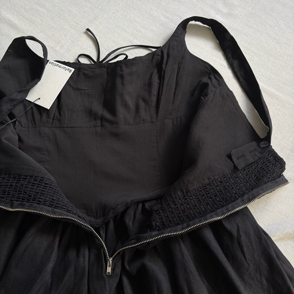 NWT Reformation Balia Black Linen Maxi Dress Size 12 - Picture 11 of 14